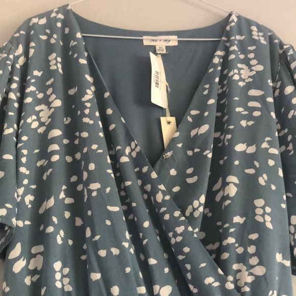 NWT Dusty Blue Faux Wrap Dress - Picture 4 of 7